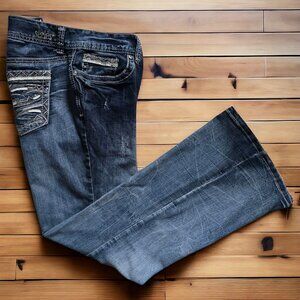 SERIES SHORT & SEXY ( 15 ) Mini Boot Cut Mid Rise Distressed Denim Design Pocket